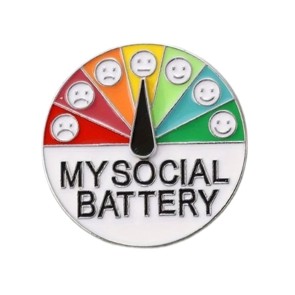 None Accessories - Social Battery Enamel Pin